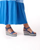 Immagine di MISS GLOBO - Sandalo blu con zeppa decorata tacco 9 cm