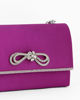 Immagine di MISS GLOBO - Pochette viola in raso con fiocco e bordino in strass sulla patta