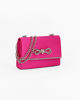 Immagine di MISS GLOBO - Pochette fucsia in raso con fiocco e bordino in strass sulla patta