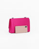 Immagine di MISS GLOBO - Pochette fucsia in raso con fiocco e bordino in strass sulla patta