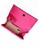 Immagine di MISS GLOBO - Pochette fucsia in raso con fiocco e bordino in strass sulla patta