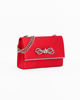 Immagine di MISS GLOBO - Pochette rossa in raso con fiocco e bordino in strass sulla patta