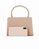 Immagine di MISS GLOBO - Pochette rosegold glitterata con manico e fiocco sulla patta