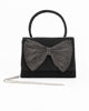 Immagine di MISS GLOBO - Pochette nera glitterata con manico e fiocco sulla patta