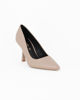 Immagine di MISS GLOBO - Décolleté beige, tacco 8 cm, sottopiede in VERA PELLE
