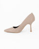 Immagine di MISS GLOBO - Décolleté beige, tacco 8 cm, sottopiede in VERA PELLE