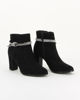 Immagine di MY JEWELS - Tronchetto nero con zip laterale e cinturino con strass, tacco 8cm