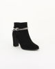Immagine di MY JEWELS - Tronchetto nero con zip laterale e cinturino con strass, tacco 8cm