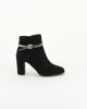 Immagine di MY JEWELS - Tronchetto nero con zip laterale e cinturino con strass, tacco 8cm