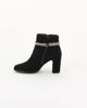 Immagine di MY JEWELS - Tronchetto nero con zip laterale e cinturino con strass, tacco 8cm