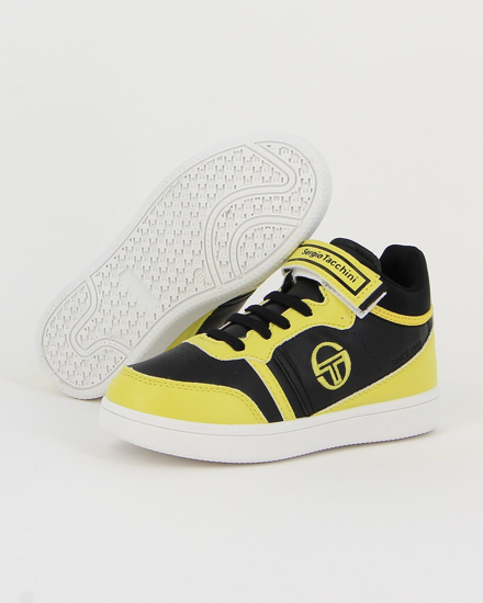 Immagine di SERGIO TACCHINI - Sneakers alta nera e gialla con suola bianca e strappo