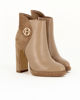 Immagine di LAURA BIAGIOTTI - Tronchetto beige bimateriale  con zip laterale, tacco 10,5cm