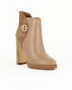 Immagine di LAURA BIAGIOTTI - Tronchetto beige bimateriale  con zip laterale, tacco 10,5cm