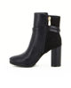 Immagine di LAURA BIAGIOTTI - Tronchetto nero a calza con dettagli oro e zip laterale, tacco 8cm