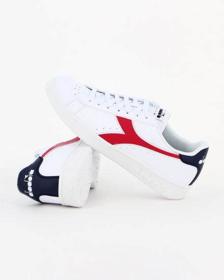 Immagine di DIADORA TORNEO - Sneakers bianca e rossa con dettaglio posteriore blu