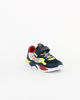 Immagine di ENRICO COVERI - Sneakers bianca e blu con inserti colorati e strappo, numerata 30/35