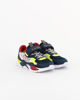 Immagine di ENRICO COVERI - Sneakers bianca e blu con inserti colorati e strappo, numerata 30/35