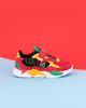 Immagine di ENRICO COVERI - Sneakers rossa e gialla con inserti colorati e strappo, numerata 30/35