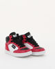 Immagine di GAS - Sneakers alta rossa e bianca con dettagli neri zip laterale e lacci, numerata 24/29