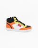 Immagine di GAS - Sneakers alta bianca e arancione con inserti colorati zip laterali e lacci, numerata 36/39