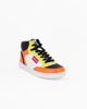 Immagine di GAS - Sneakers alta bianca e arancione con inserti colorati zip laterali e lacci, numerata 36/39