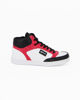 Immagine di GAS - Sneakers alta bianca e rossa con dettagli neri zip laterale e lacci, numerata 36/39