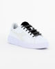 Immagine di DIADORA GAME STEP P METALLIC CRAQUELE GS - Sneakers bianca e nera con suola alta e logo argento, numerata 36/39