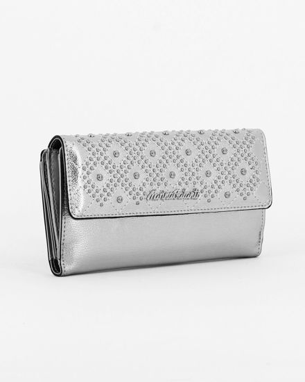 Custodia A Portafoglio In Similpelle Per Haier Voyage V6 - Colore Argento, Con Chiusura Magnetica