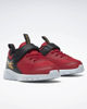 Immagine di REEBOK RUSH RUNNER 4.0 TD - Sneakers da bambino rossa e nera con dettagli gialli e strappo, numerata 19,5/26,5