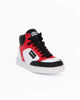 Immagine di GAS - Sneakers alta bianca e rossa con dettagli neri zip laterale e lacci, numerata 30/35