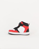 Immagine di CANGURO - Sneakers da bambino alta bianca e nera con dettagli rossi e strappo, numerata 24/29