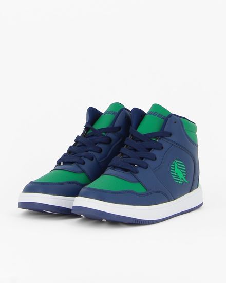 Immagine di CANGURO - Sneakers da bambino alta blu e verde con lacci, numerata 36/39