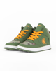 Immagine di CANGURO - Sneakers da bambino alta verde e gialla con dettagli camouflage e lacci, numerata 36/39