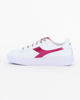 Immagine di DIADORA GAME STEP P METALLIC CRAQUELE GS - Sneakers bianca e rosa con suola alta e logo fucsia, numerata 36/39