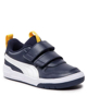 Immagine di PUMA MULTIFLEX SL V PS - Sneakers da bambino blu e bianca con dettagli gialli e strappo, numerata 28/35