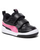 Immagine di PUMA MULTIFLEX GLITZ V INF - Sneakers da bambina nera e rosa con logo rosa glitter e strappo, numerata 20/27