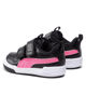 Immagine di PUMA MULTIFLEX GLITZ V INF - Sneakers da bambina nera e rosa con logo rosa glitter e strappo, numerata 20/27