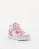 Immagine di GAS - Sneakers alta bianca e rosa con dettagli fucsia zip laterale e lacci, numerata 24/29