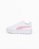 Immagine di PUMA KARMEN L PS - Sneakers da bambina bianca e rosa con dettagli argento e suola alta, numerata 28/35