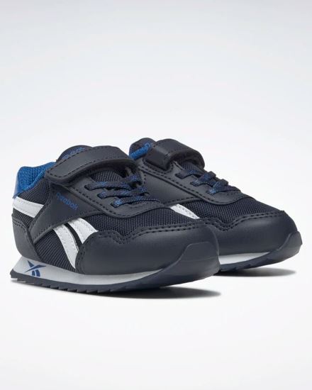 Immagine di REEBOK ROYAL CLJOG 3,0 1V - Sneakers da bambino blu e bianca con strappo, numerata 19,5/26,5