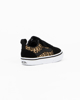 Immagine di VANS WARD V (CHEETAH) - Sneakers da bambina nera in VERA PELLE con dettagli leopardati e strappo, numerata 21/26,5