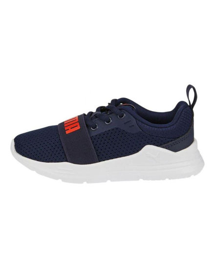 Immagine di PUMA WIRED RUN PS - Sneakers da bambino blu e rossa con soletta in memory foam