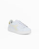 Immagine di DIADORA GAME STEP GS - Sneakers bianca e gialla con dettaglio posteriore oro metallizzato e suola alta, numerata 36/39