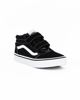 Immagine di VANS WARD MID V - Sneakers da bambina alta nera e bianca in VERA PELLE con doppio strappo, numerata 28/35