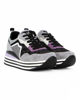 Immagine di MISS GLOBO -  Sneakers donna grigia con strass e comoda suola platform bianca a righe