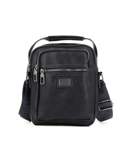 Immagine di COVERI COLLECTION - BORSELLO NERO TRASVERSALE TRE ZIP CON MANICO