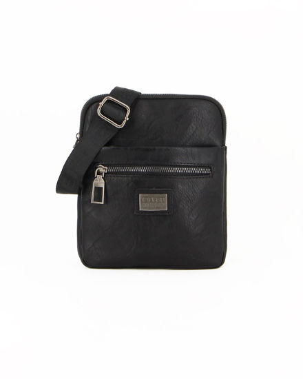 Immagine di COVERI COLLECTION - BORSELLO NERO TRASVERSALE TRE ZIP FRONTALI