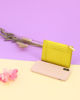 Immagine di Portafoglio donna giallo, con effetto intreccio, con portaspicci e porta carte - Marina Galanti
