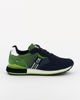 Immagine di NAVIGARE - Sneakers blu e verde in VERA PELLE con dettagli bianchi e soletta traspirante