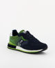 Immagine di NAVIGARE - Sneakers blu e verde in VERA PELLE con dettagli bianchi e soletta traspirante